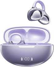 2026 Ear Friendly Open Type, Bluetooth 6.1, Air Conduction Earphones, Non-Bone Conduction, Audible Ambient Sound, Ear Cuff Clip, Prevents Slipping, Compatible with Glasses, HiFi Stereo, 30 Hours