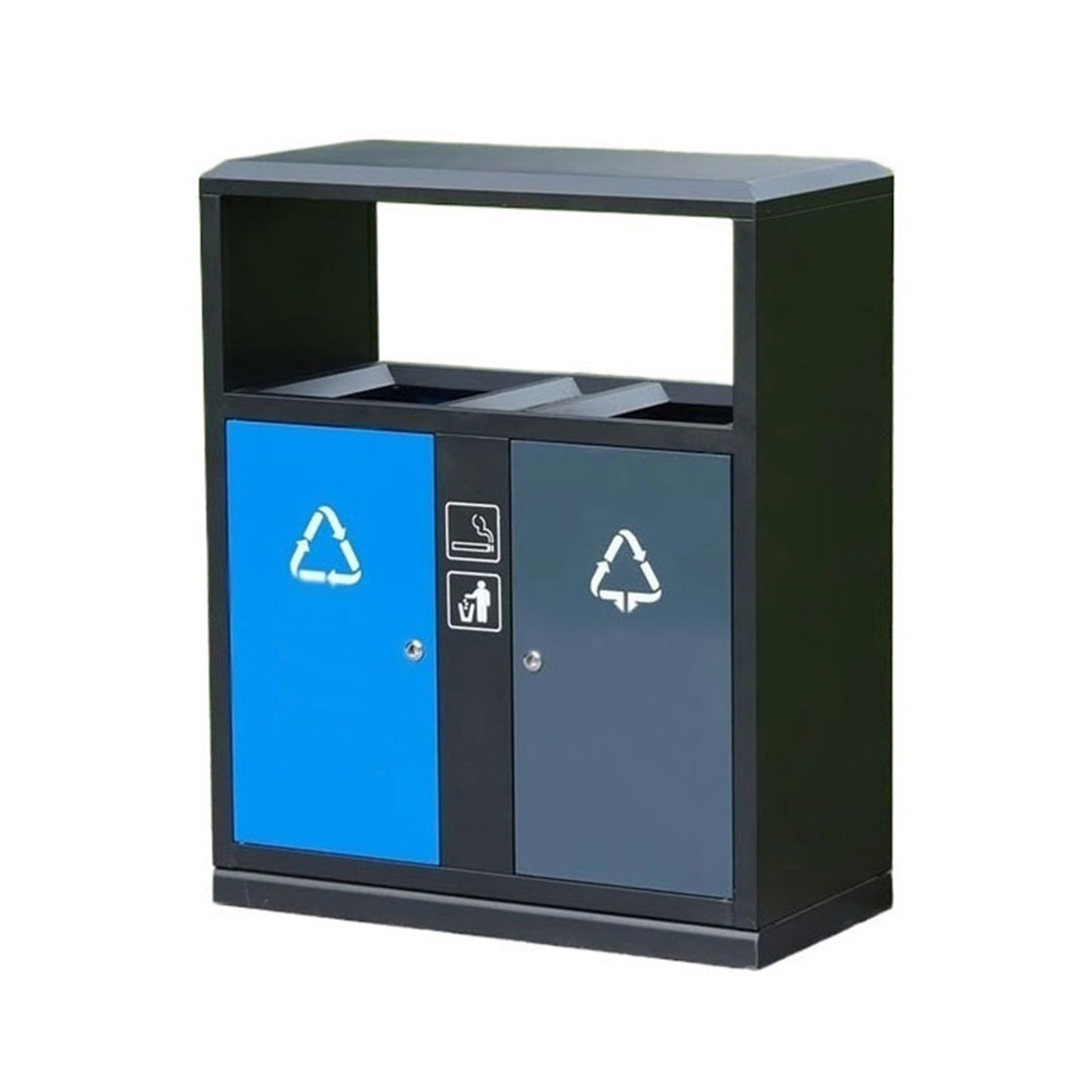Papelera de Reciclaje Papelera de Doble Caja Contenedor de Basura de Acero galvanizado