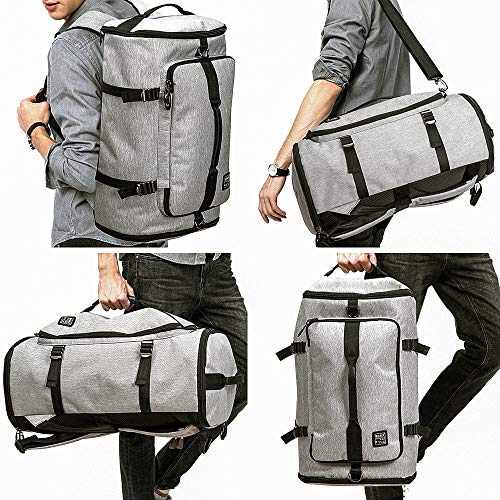 KAKA Travel Duffel Backpack, Gym Backpack Outdoor Travel Bag with Shoe Compartment, Weekender Overnight Convertible Bag Water-Resistant College Laptop Bookbag Hiking Camping Rucksack…