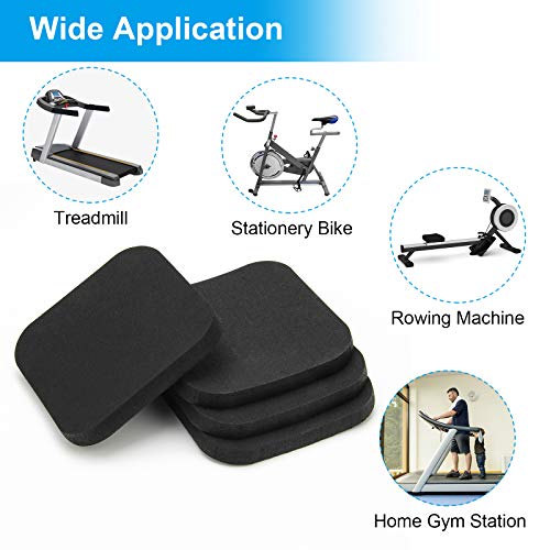 4Pcs Treadmill Mats, Coolrunner High Density Equipment Pads Noise Reduction For Floor Protection, Washing Machine Pads, Anti Vibration Rubber Mats For Stationery Bike, Rowing Machine, Home Gym Station #TOP6