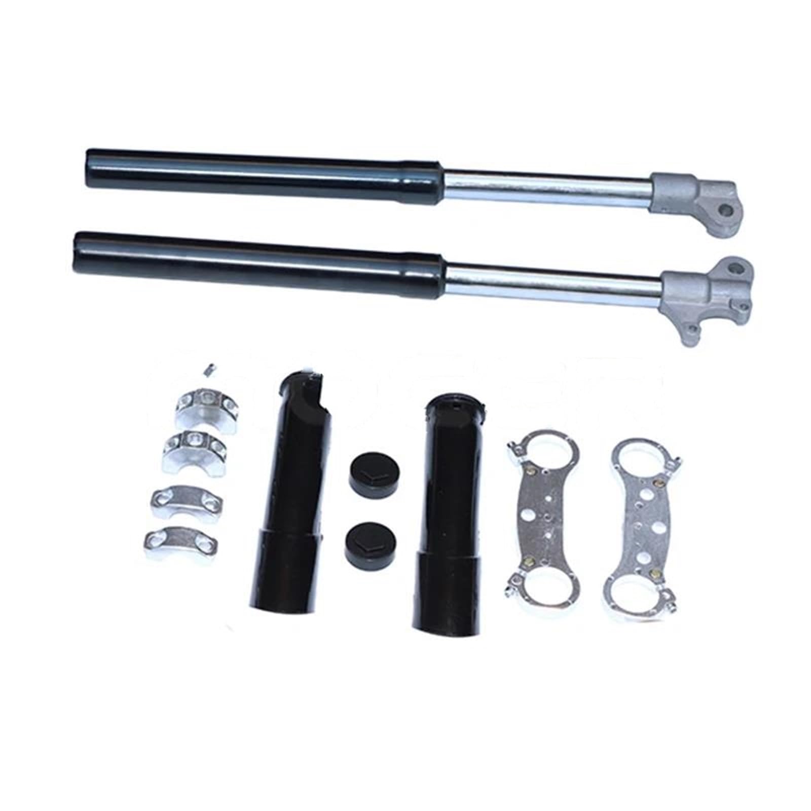 Amortisseurs de Moto Ensemble De Suspension D'amortisseur Inversé Fourche Avant Pour 47cc 49cc Deux Temps Pour Mini Pièces Modification Moto Tout-terrain(Noir)