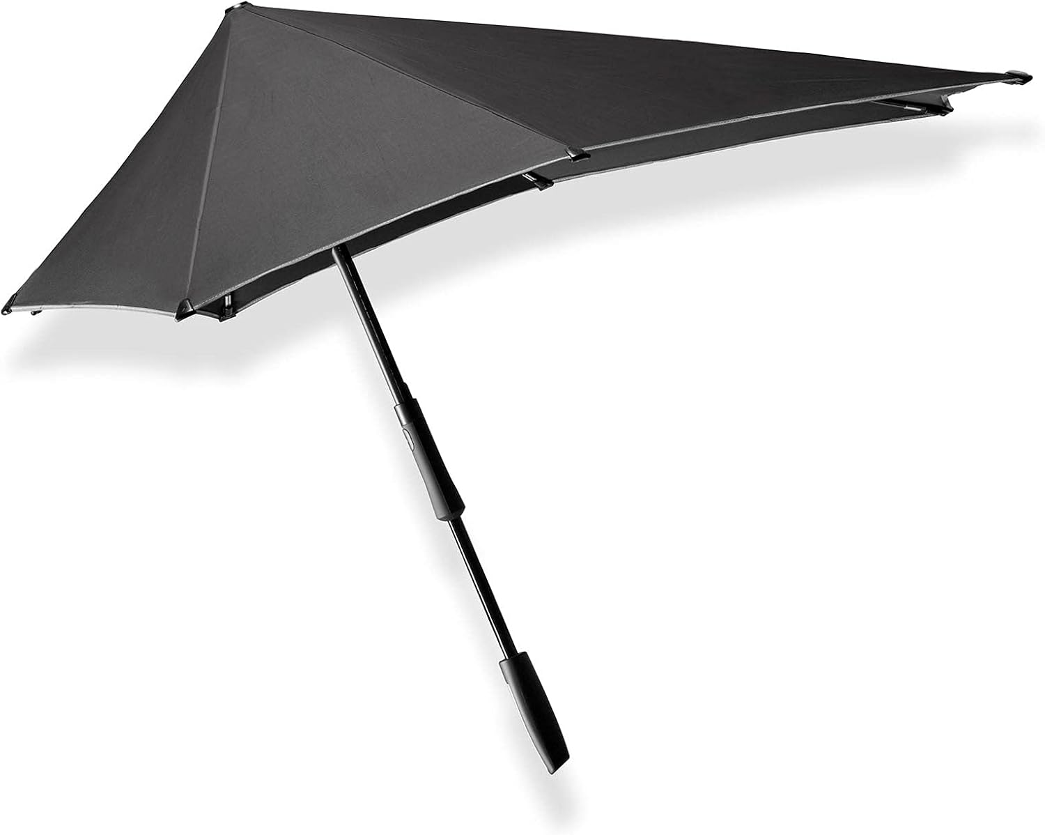 Senz° Windproof Umbrella - Manual Folding - Protection from Rain and Sunshine - 94 x 94 cm Large - Black Reflective