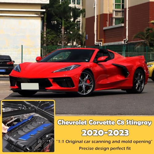 Image of CHEAYAR Engine Bay Panel Cover Compatible with Chevrolet Corvette C8 2020-2023, Engine Shroud Cover Panel Trims, C8 Accessories 2PCS (Engine Compartment Cover - Blue)