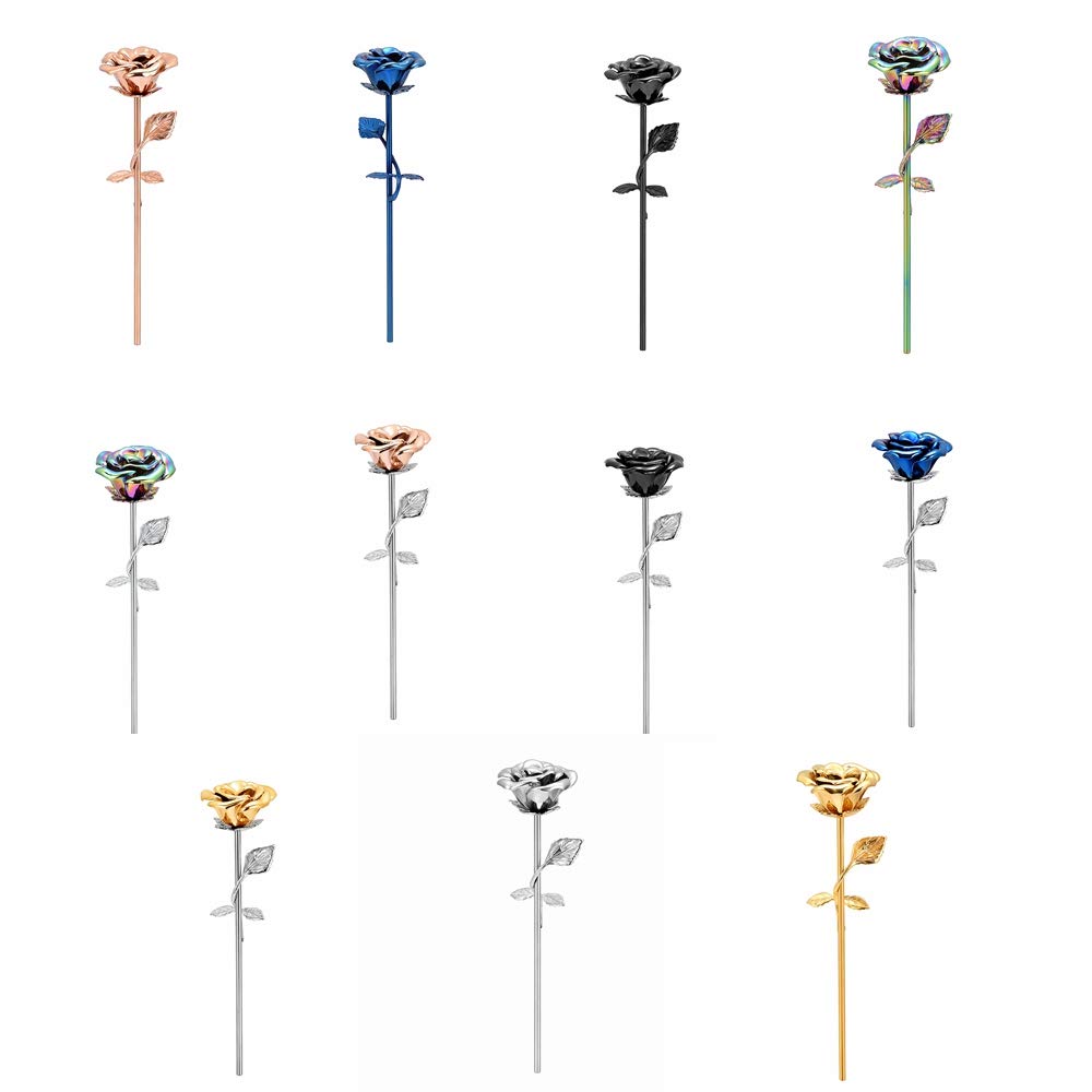 XSMZBRose Flower Cremation Urns for Ashes Long Stem Colorful Rose Flower Cremation Keepsake for Ashes Memorial Funeral Urn Holder Ashes for Pet/Human