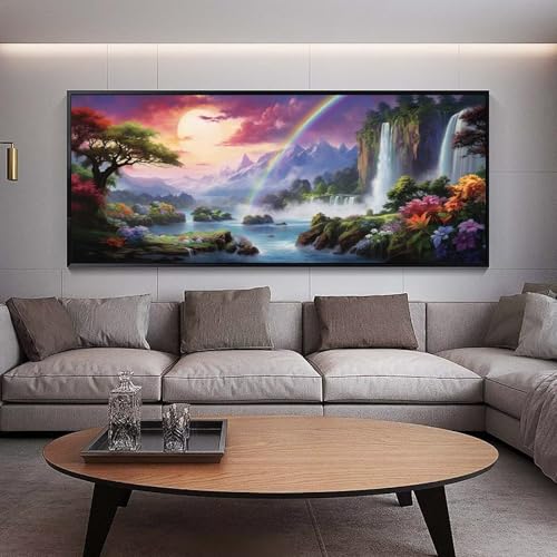 Diamond Painting Cascade XXL 130x60cm pour broderie diamant complet adulte