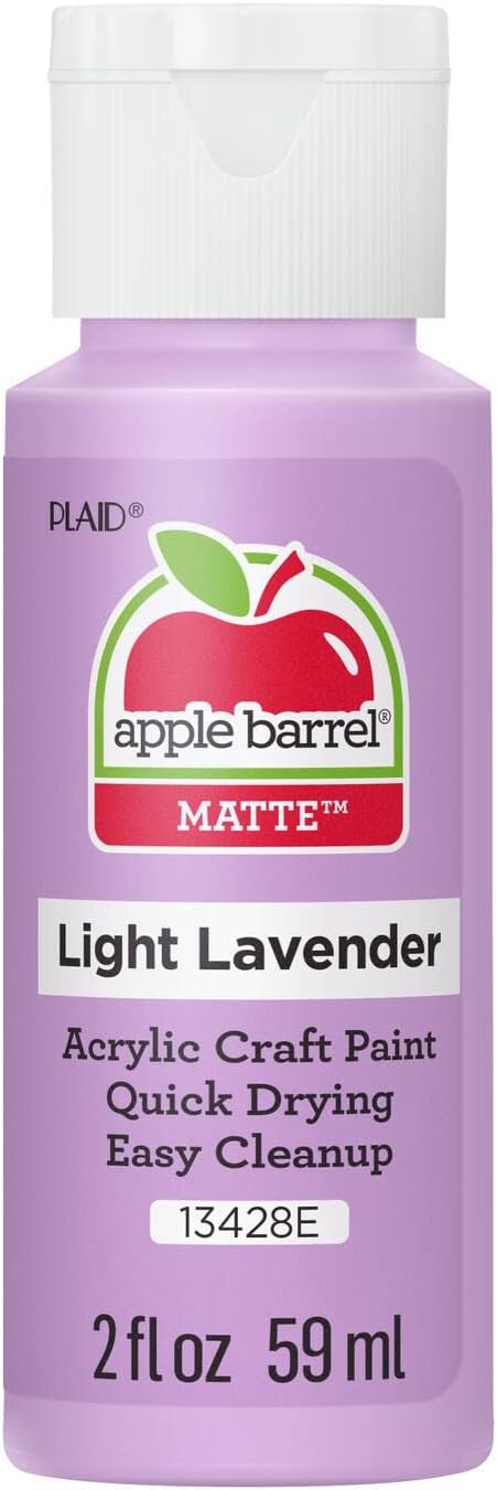Apple Barrel Acrylic Paint, Light Lavender 2 fl oz Classic, Easy To Apply DIY Arts And Crafts, Art Supplies With A Matte Finish