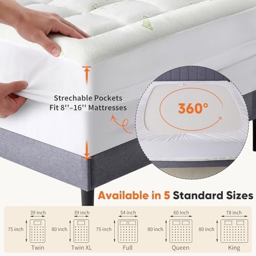 KMFurnila Full Size Mattress Topper, Rayon Derived from Bamboo Pillow Top — view 7