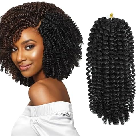 14 Inch Afro Kinky Curly Crochet Hair Extensions Marlybob Jerry Curl Braiding Hair for Black Women Passion Twist Hair Extensions Afro Crochet Hair Jerry Curl Braiding Hair Extensions Black Cover