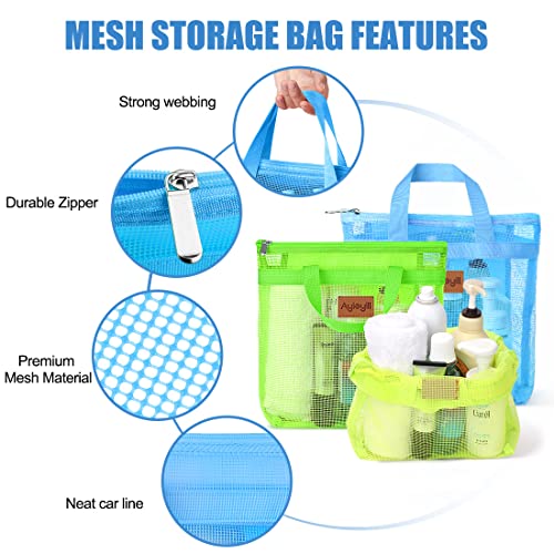 3-Pcs-Portable-Mesh-Shower-Caddy-Tote-Quick-Dry-Tote-Bag-Mesh-Beach-Bags-for-Women-Hanging-Toiletry-and-Bath-Organizer-for-Travel-Swimming-Sports-Gym-Camp-Shopping-College-Dorms-Blue-Green-Yellow