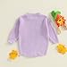 Infant Baby Girl Boy Halloween Outfit Knit Sweater Sweatshirt Bubble Romper Sweater Fall Winter Clothes (Purple-Ghost, 0-3 Months)