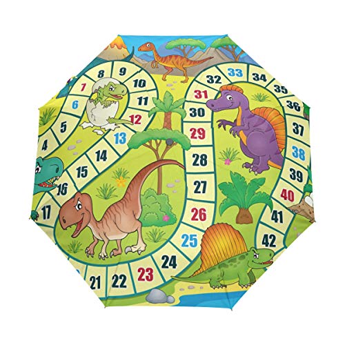 Preisvergleich Produktbild Schreibtisch-Spiel-Regenschirm für Reisen, Mädchen, Männer, automatisch, klein, regensicher, 3 Faltbare Sonnenschirme für Frauen, UV-Schutz