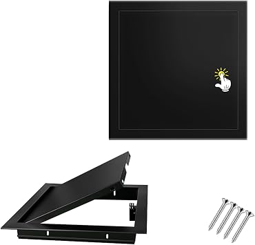 Crawl Space Access Door, Embedded Outdoor Kitchen Doors with Pre-Punched Hole & Screw, Push Open Attic Access Panel White/Black/GrayBlack,20x45cm/8 x18