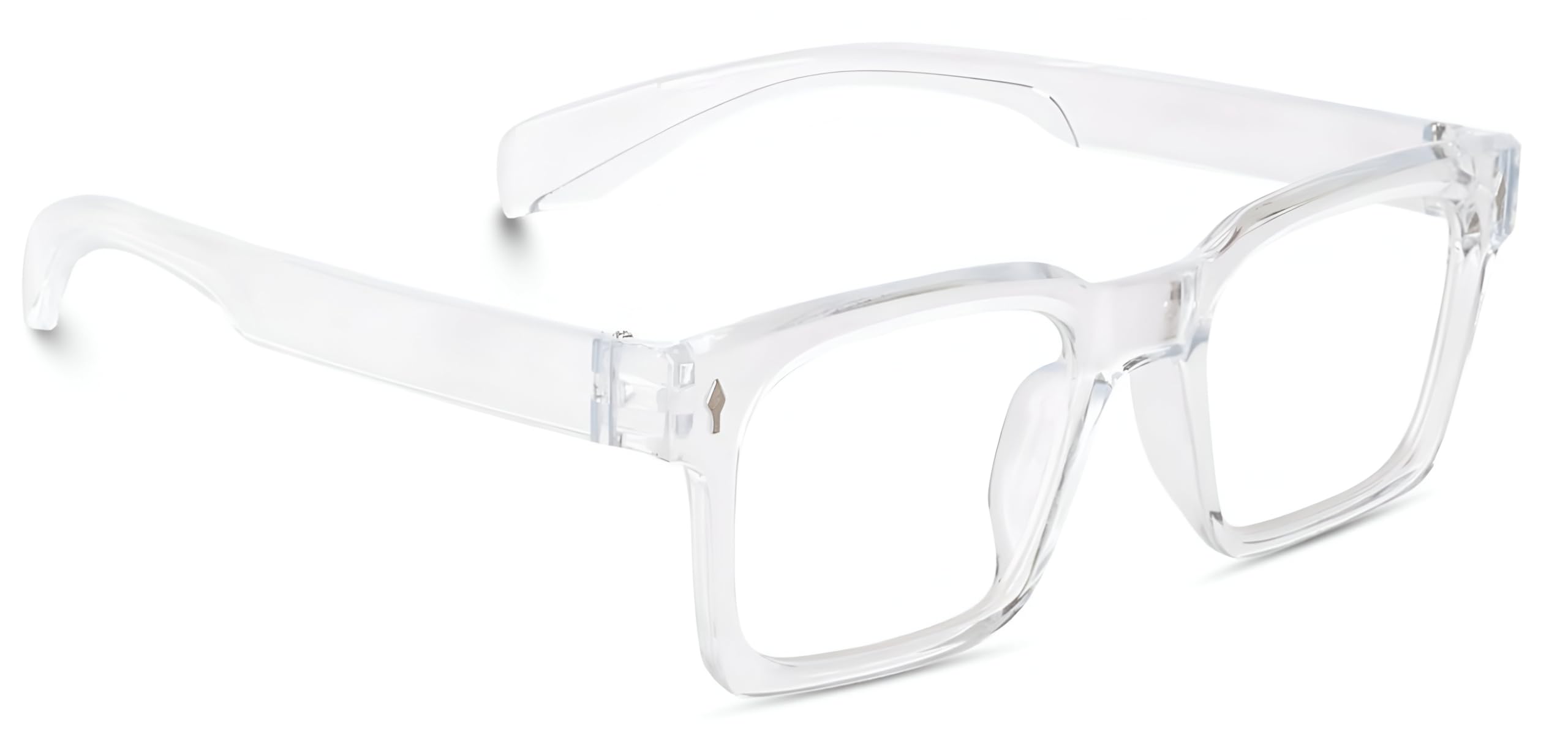 Clear Frame Rectangular Zero Power Fake Glasses, Transparent Optical Frames, Unisex-image-1
