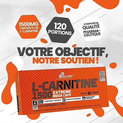 OLIMP SPORT NUTRITION L-Carnitine 1500 Extreme Mega Caps 120 caps – Image 4
