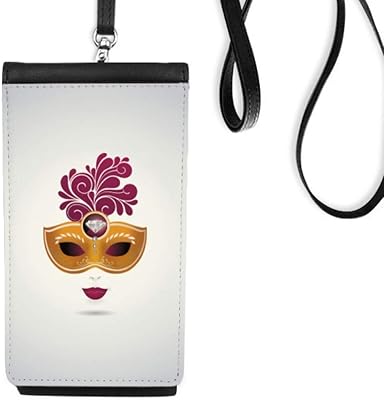 Feninity Head Happy Carnival of Venice Phone Wallet Purse Hanging Mobile Pouch Black Pocket