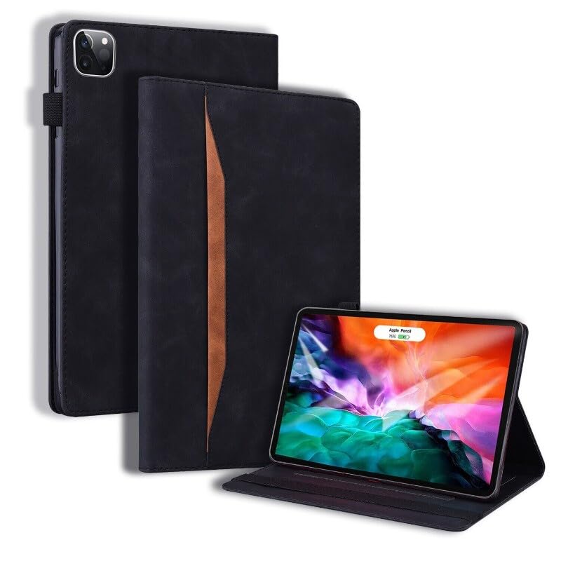 Étui iPad Air 13 pouces M3 2025 noir étui portefeuille en cuir antichoc support