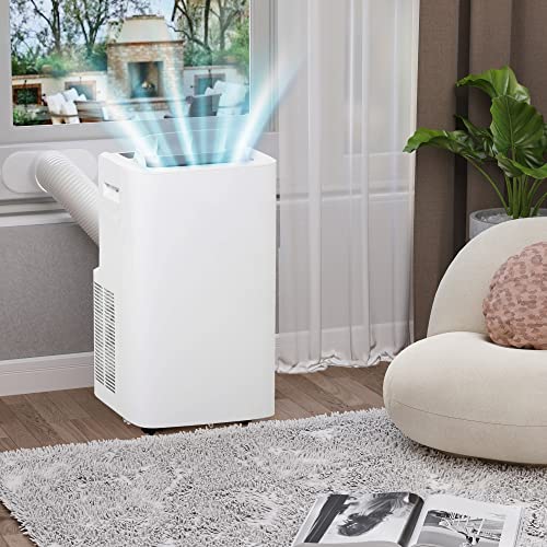 HOMCOM-12000-BTU-Portable-Air-Conditioner-for-Rooms-Uo-to-549-SqFt-4-in-1-Mobile-AC-Unit-with-Dehumidifier-Cooling-Fan-Sleep-Mode-Remote-Control-24H-Timer-Window-Installation-Kit-White HOMCOM 12000 BTU Portable Air Conditioner for Rooms Uo to 549 SqFt 4 in 1 Mobile AC Unit with Dehumidifier Cooling Fan Sleep Mode Remote Control 24H Timer Window Installation Kit White