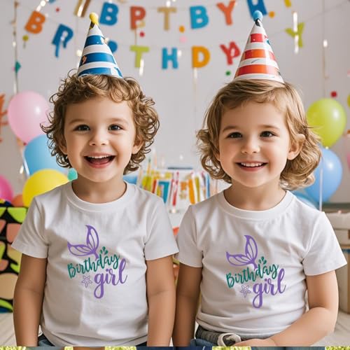 Image of Birthday Girl Tshirt Toddler Birthday Shirts Tees Little Kids Top Outfit Cotton Short Sleeve 2nd 3rd 4th 5th 6th 7th 8th