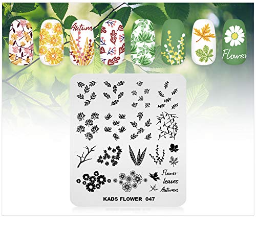 KADS Nagel-Stempelplatte Blume Natur Nail Art Stempel Schablone DIY Bild Schablone Maniküre Stamping Platte Schablone Werkzeuge (FL047) – Bild 5