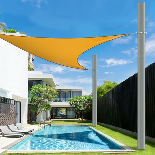 Kaitenv 3 6 m Sonnensegelmast 60mm 3mm Höhenverstellbar Sonnensegelpfosten Sonnensegel Mast Pfosten Stange Set für Garten Hinterhof Terrasse Außenbereich mit D-Ring Klemme Grau2 Stück