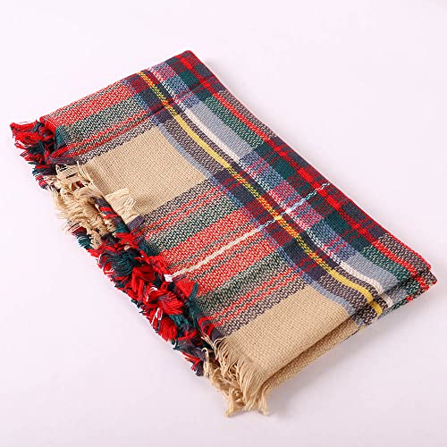 Roll Up Women's Cozy Warm Winter Plaid Tartan Checks Design infinity Scarf Scarves for Holidays4
