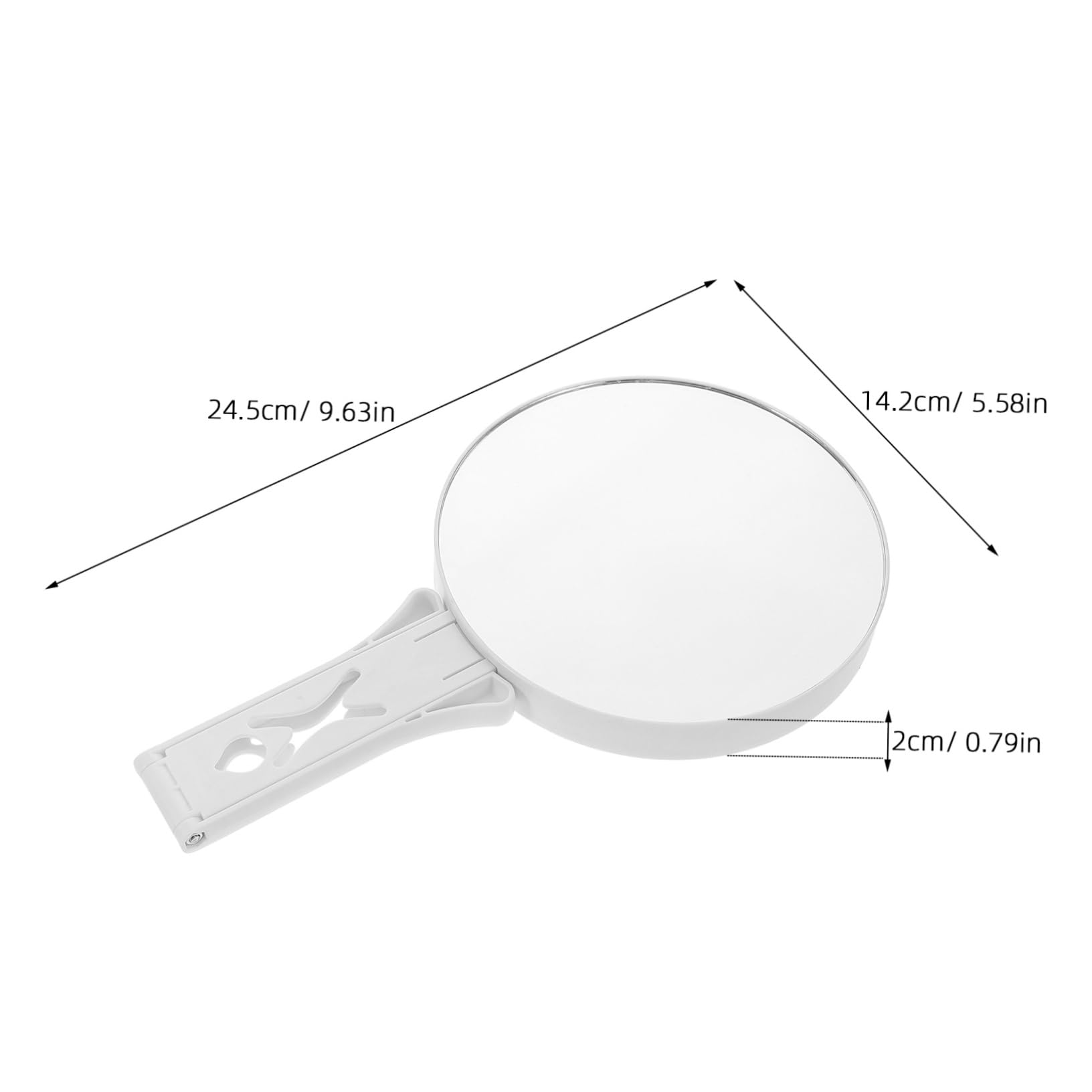 Specchio per Trucco Portatile Pieghevole a Doppia Faccia 20x Bianco