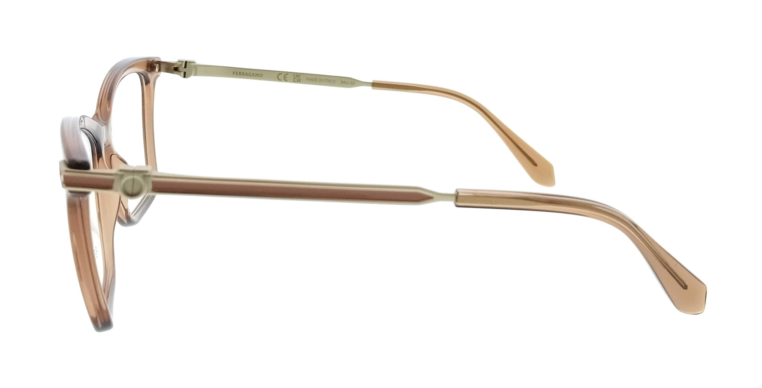 GAFAS FERRAGAMO SF3024 - C: TRANSPARENT BROWN Eye Size: 53 Most: 16 Zdrowie i higiena osobista