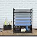 Simple Houseware 6-Tier Desk Document File Tray Organizer with Supplies Sliding Drawer, Black