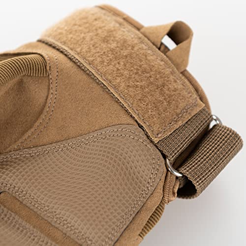 Jzyml Tactical Gloves Fingerless Half Finger Outdoor Cycling Motorcycle Hiking Camping Driving Gloves Guante(Brown, Medium) #TOP4