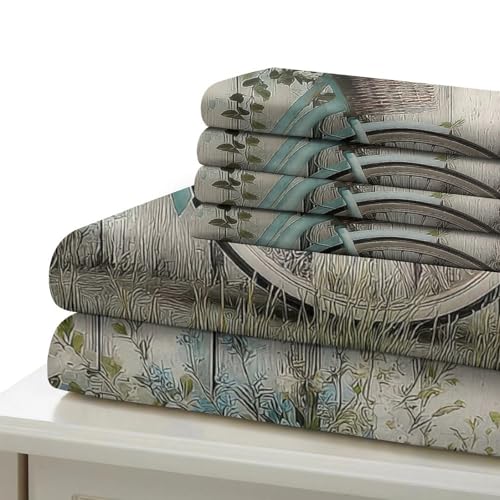Vélo Vintage housse de couette 3D imprimée avec fermeture éclair et microfibre pour lit simple - 7