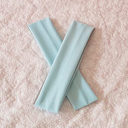 Image of Sport Yoga Headbands,Pack of 14,Fashion Soft Elastic Polyester Sweatband Yoga Stretchy Headband for Women Man Girl (Light Blue)