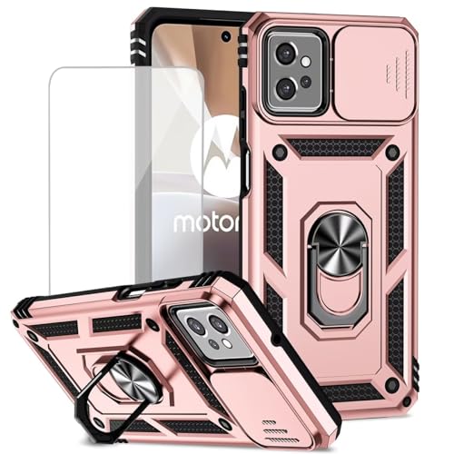Coque Motorola G32 or rose avec verre trempé et protège-caméra