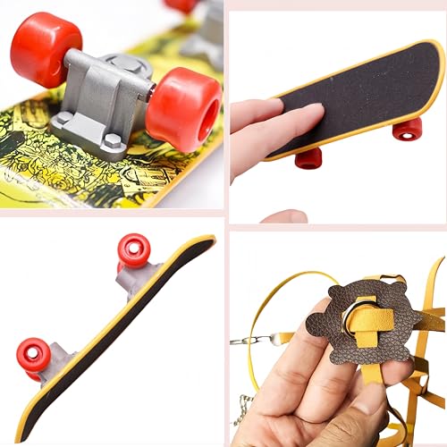 WizeFolk Skateboard für Schildkröten/Reptilien - Gelb, Spaßig, Tiergeschirr, Reptilien-spezifisches Design