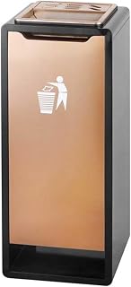 Square Cigarette Ashtray Standing Trash Bin with Ashtray, Stainless Steel Trash Bin Commercial Vertical Ashtray Soot Column,