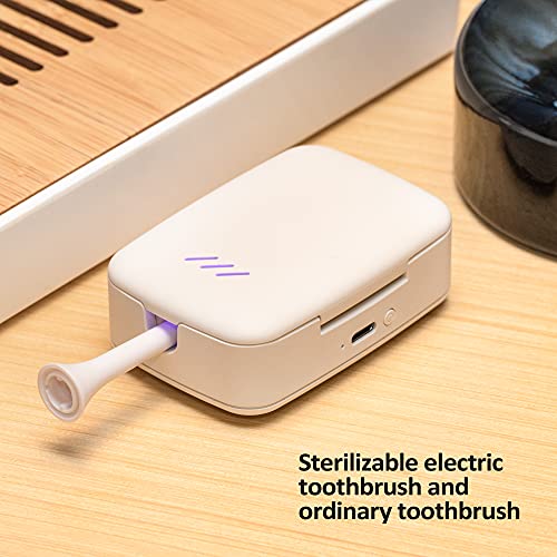 UV Toothbrush Sanitizer Case, Toothbrush Sterilizer, Antibacterial Kills 99.9% of Germs, Portable Smart Travel Toothbrush Cover Holder, Fits All Toothbrushes, for Home and Travel by ALNEC (White)