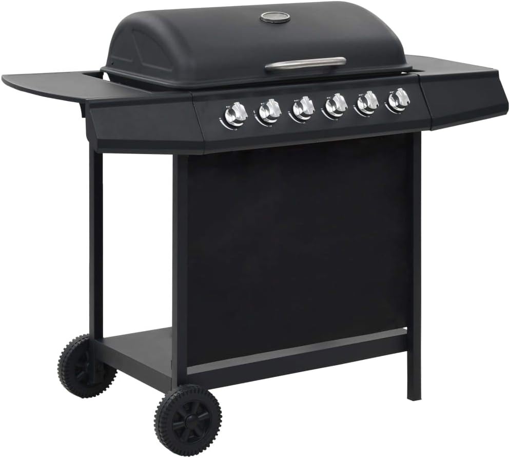 Festnight BBQ Griglia a Gas con 6 Fuochi in Acciaio Inox con 2 Ruote,Barbecue Griglia a Gas da Giardino Esterno e Cucina in Acciaio Nero/Argento con 6 Fornelli Festnight BBQ Griglia a Gas con 6 Fuochi in Acciaio Inox con 2 Ruote,Barbecue Griglia a Gas da Giardino Esterno e Cucina in Acciaio Nero/Argento con 6 Fornelli