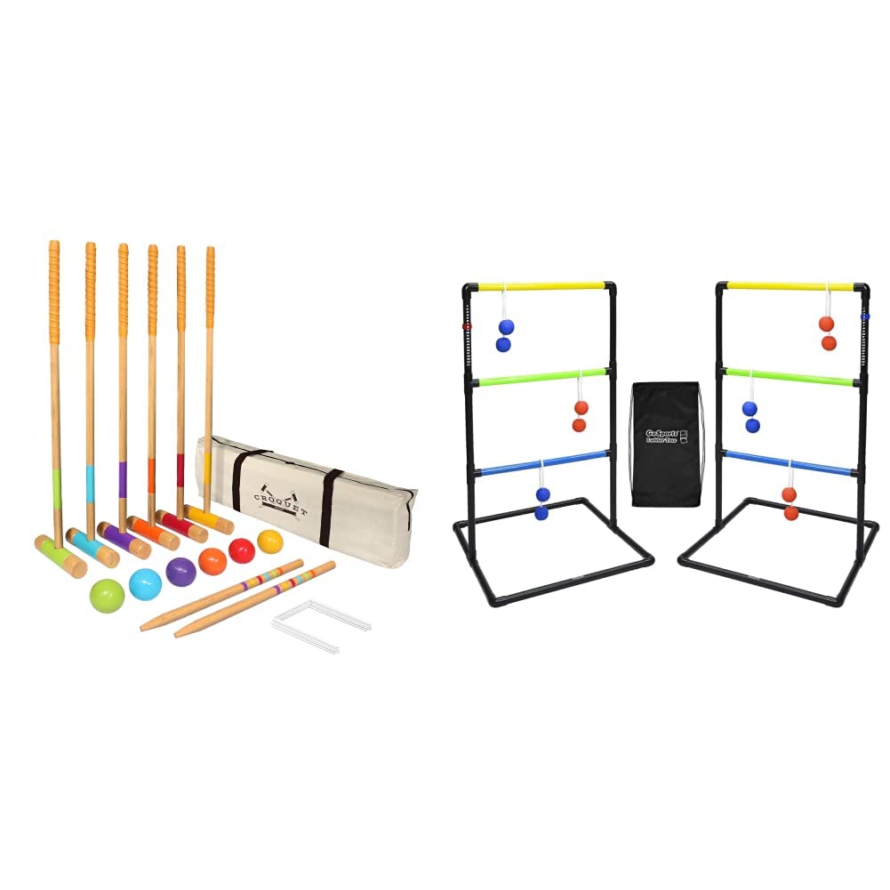 GoSports Premium Croquet Set - Full Size for Adults & Kids