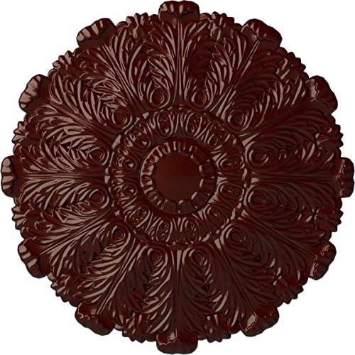 Image of Ekena Millwork CM31DUBMF 31 inchOD X 1 1 /2 inchP Durham Ceiling Medallion Fits Canopies Up To 4 1 /4 inch, Brushed Mahogany
