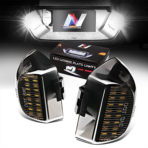 NUVISION LIGHTING NVL-LPL-020 Pair of Smoked Lens White LED License Plate Lights Compatible with 00-06 Suburban / 99-13 Silverado / 02-13 Avalanche