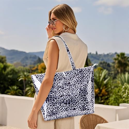 Image of KALIDI PVC Zipper Tote Bag, Jelly Plastic Kraft Paper Summer Beach Bag