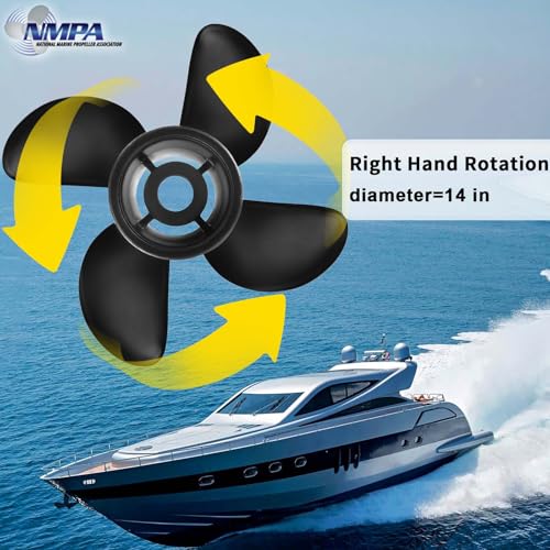 Image of VIF Boat Propeller Compatible with Mercury Mercruiser Alpha One /Bravo One Outboard Motors 135HP 150HP 175HP 200HP 225HP 250HP 300HP, 2&4-Stroke, Aluminum Propellers,15 Spline Tooth, Rh