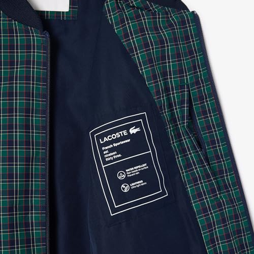 Image of Lacoste Men's Plaid Bomber Jacket W /Croc Badge