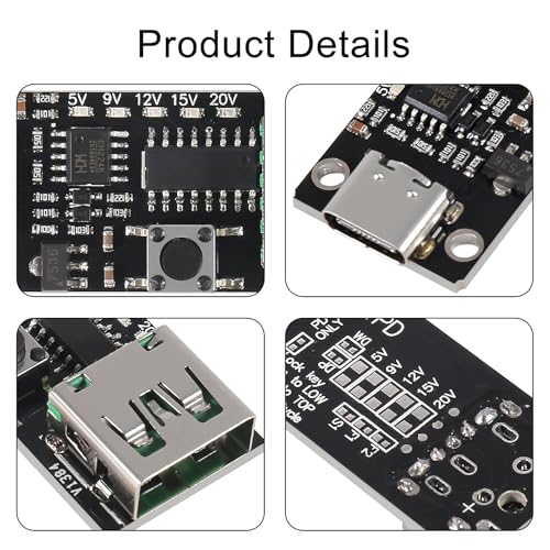 Image of 4pcs USB-C PD QC DC 5V 9V 12V 15V 20V Adjustable Voltage Power Trigger Module 5A Type-C Female USB Port Input (Type-C Female USB)