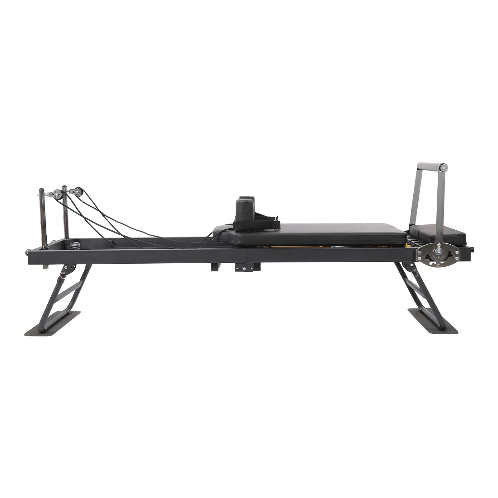 GEYOPMID Foldable Pilates Board, Pilates Reformer Set Max 264.55lbs Weight Capacity, Black Steel, Dark/Neutral