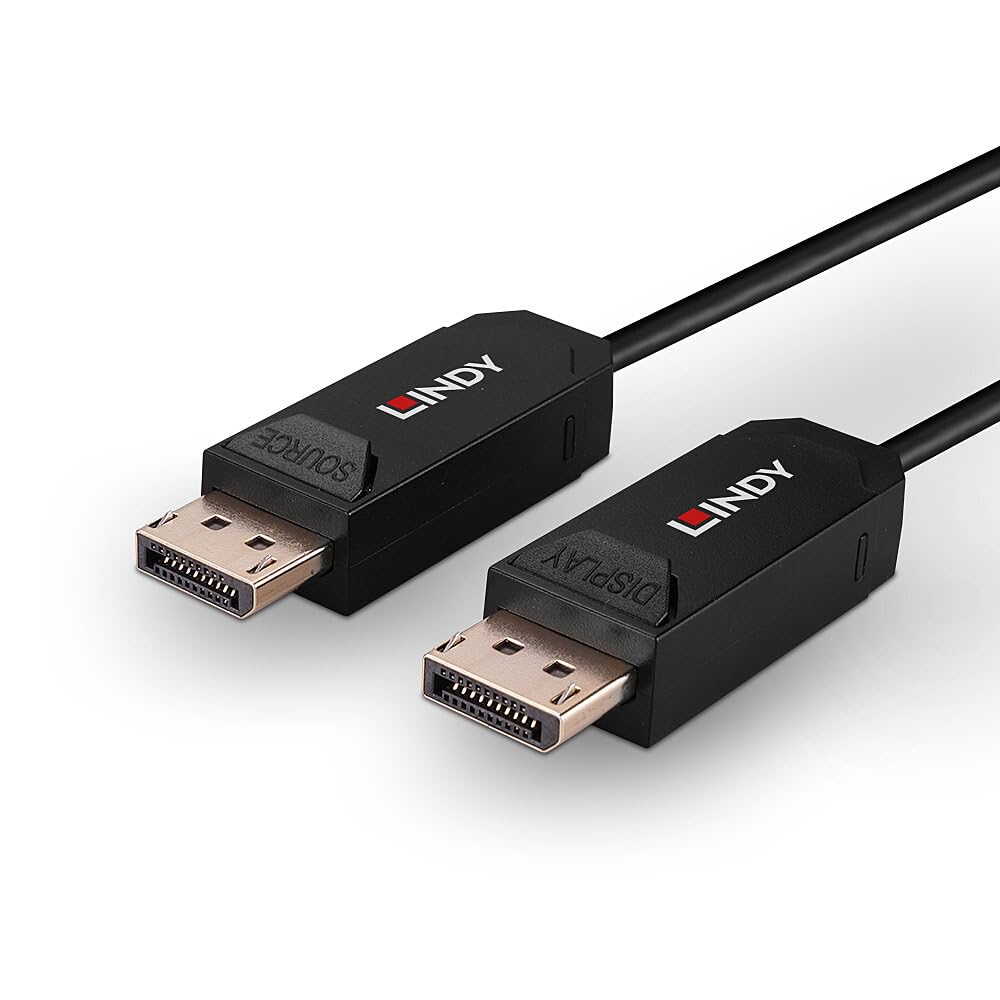 LINDY 38525 Cavo Fibre Optic Hybrid DisplayPort 2.0 UHBR10, 4K@144Hz, 8K@60Hz, 40Gbit/s, fibra ottica ibrida, AOC