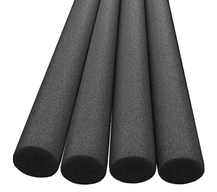 4 Pack Black Single Swimming Pool Foam Noodle Float Aid Woggle Log Noodles Water Flexible Kid Childs Adult Children Beach Toy Floating Lounger Chair Lilo Raft Flotation Device Hammock Bed Kick Board