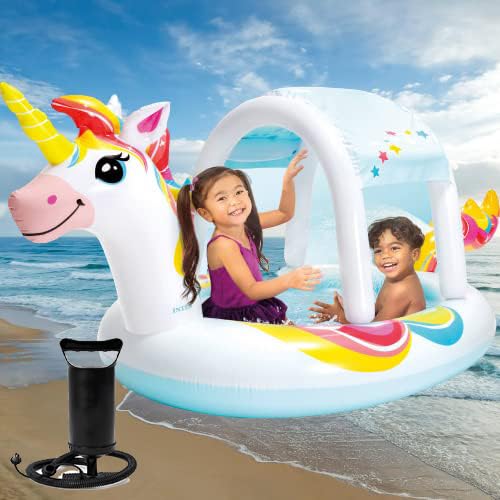 Wizme Inflatable Unicorn Shape Swimming Pool Tub/Cartoon Bath Tub for Kids/Swim Pool Play Centre Bath Tubs/Spa Swimming Pools for Kids Boys and Girls Pack of 1