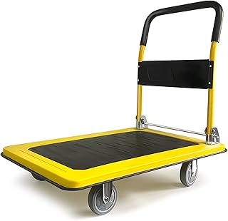 VDQUUACI Carretilla de Plataforma de Acero para mudanzas, pequeña, Plegable, con Ruedas giratorias, para librerías, restaurantes, Capacidad de Peso de 440 Libras, para Carga, Color Verde