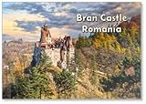 Größe: 53 x 80 mm Das berühmte mittelalterliche Schloss Kleie, bekannt als Schloss Dracula in Siebenbürgen, Kühlschrankmagnet