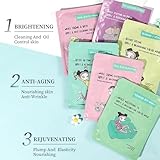 6PCS Sheet Masks, Face Masks Skincare, Face Mask Set for Teenage Girls Sheet Face Masks Beauty, Hydrate Brighten Moisturize Soothe Anti-aging Multipack - Image 2